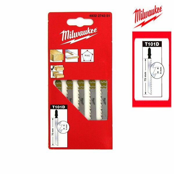 Milwaukee 4932274351 / T 101 D HCS Decoupeerzaagblad - Zuiver - Hout / Kunststof (5st) - T 101 D