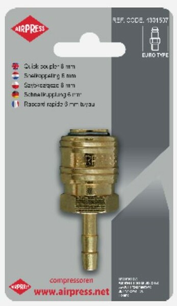 Snelkoppeling type Euro 12 mm slang