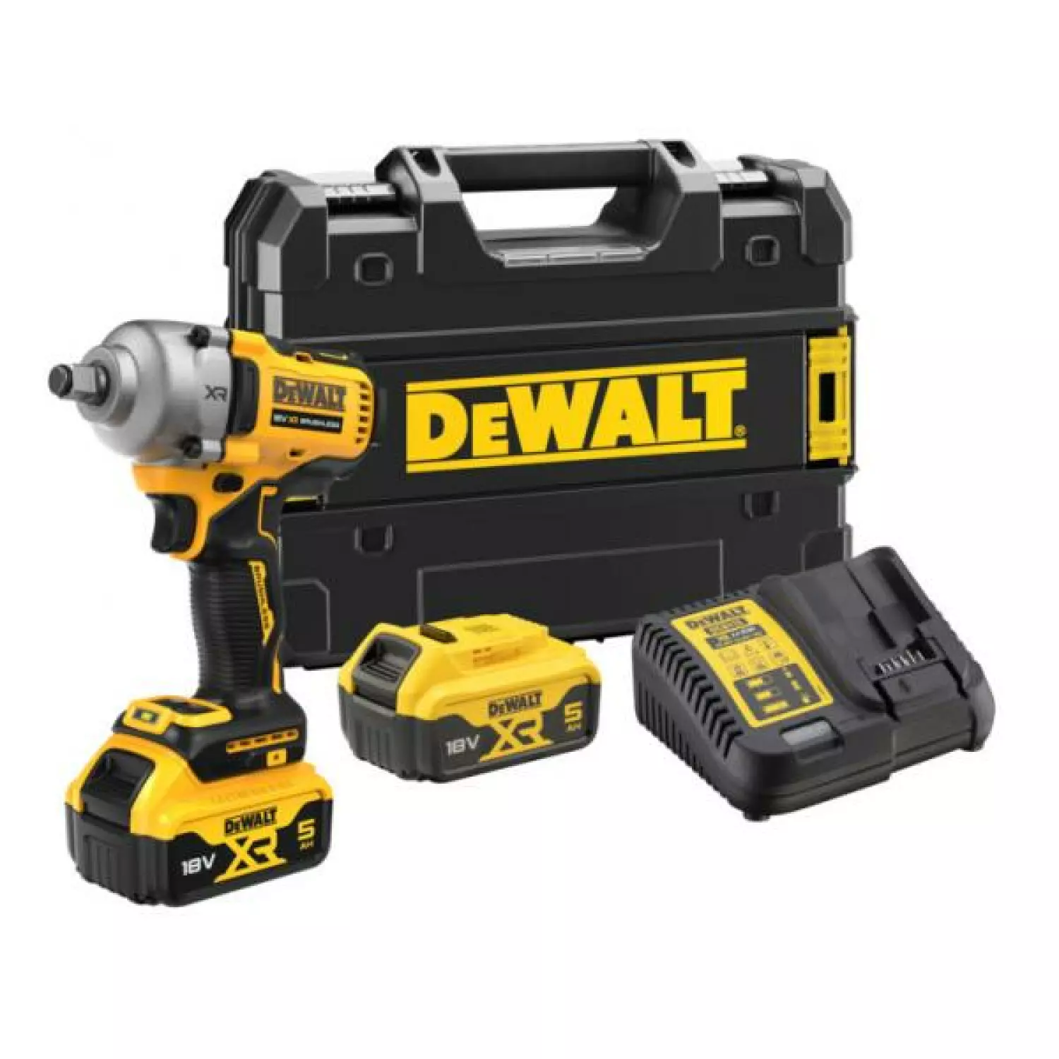 DeWALT DCF891P2T-QW 18V Li-ion XR Accu Slagmoersleutel Set (1x 5.0Ah) In TSTAK - 1/2"- Koolborstelloos