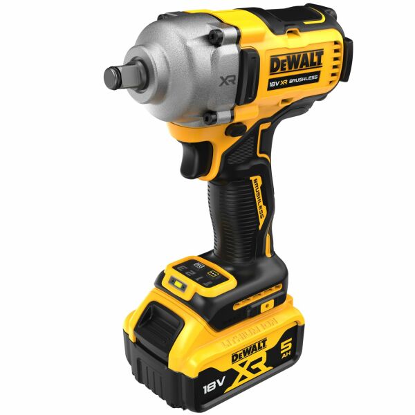 DeWALT DCF891P2T-QW 18V Li-ion XR Accu Slagmoersleutel Set (1x 5.0Ah) In TSTAK - 1/2"- Koolborstelloos - Detailed view of the product