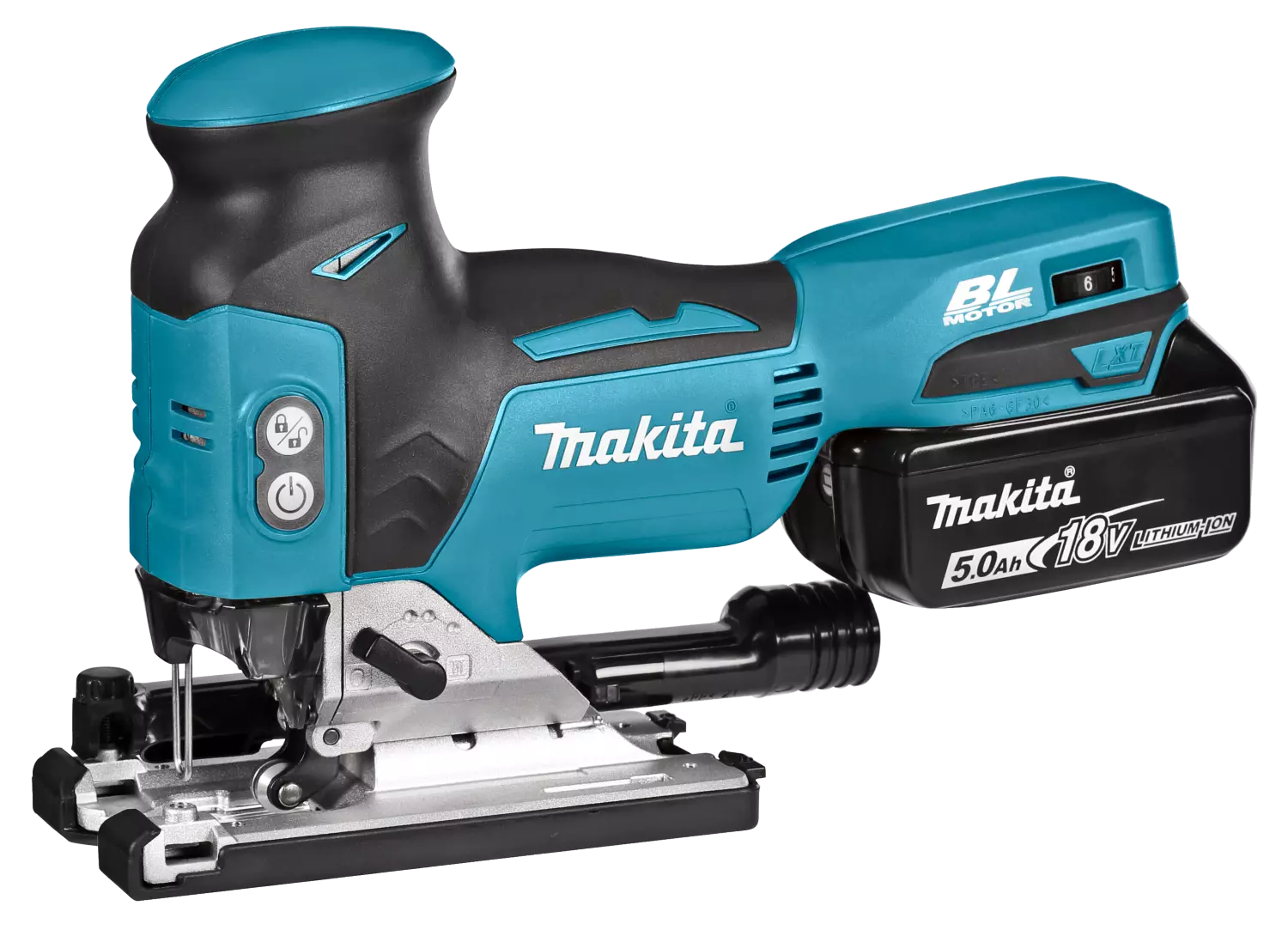 Makita DJV181RTJ 18V Li-Ion Accu Decoupeerzaag Set (2x 5.0Ah Accu) In Mbox - T-greep - Variabel - Koolborstelloos thumbnail 3