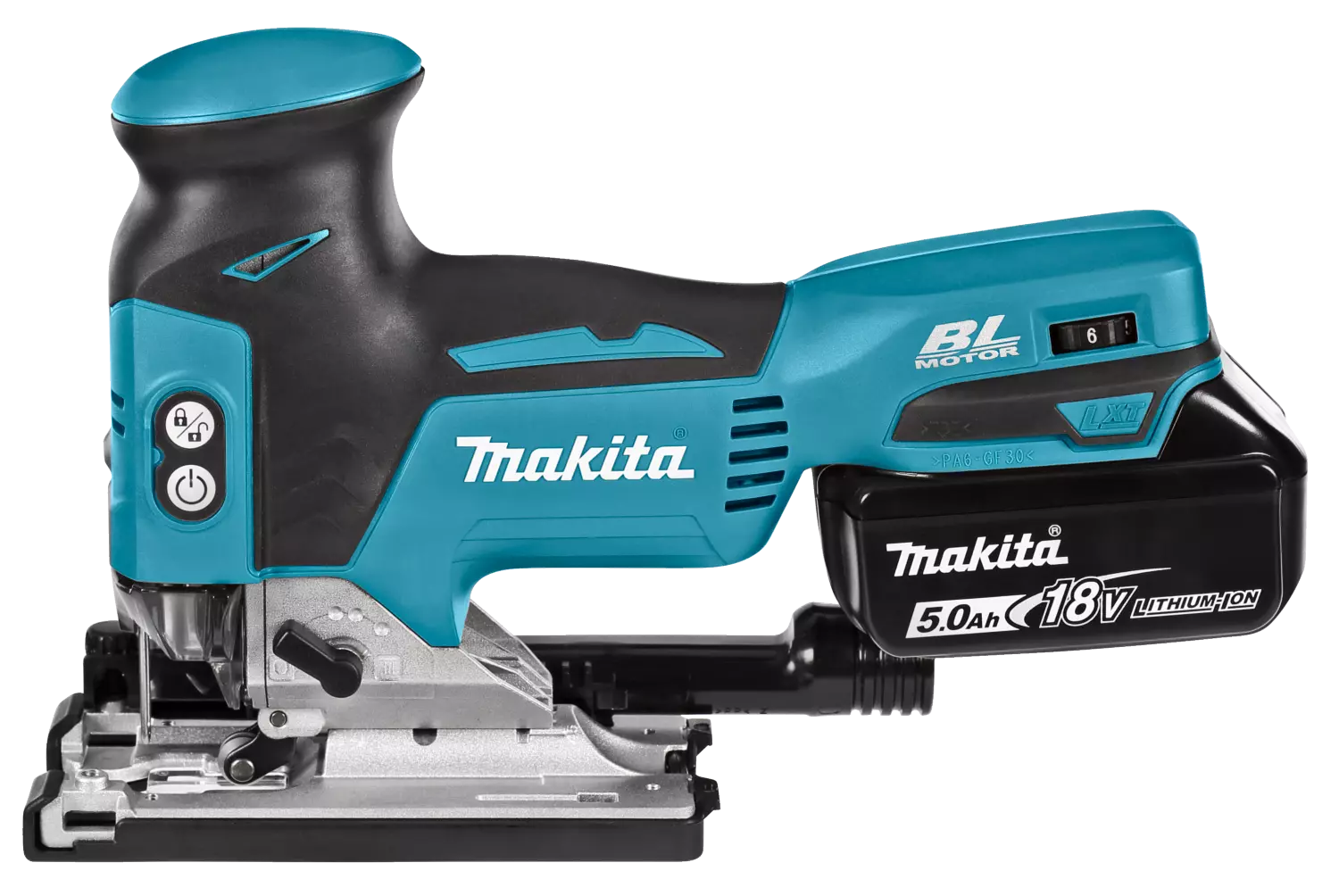 Makita DJV181RTJ 18V Li-Ion Accu Decoupeerzaag Set (2x 5.0Ah Accu) In Mbox - T-greep - Variabel - Koolborstelloos thumbnail 4