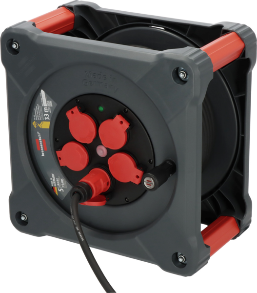 Brennenstuhl Professional KA 3200 Bouwplaats Cube 5-voudig Kabelhaspel H07RN-F 3G2.5 - IP44 - 33m - Zwart - Detailed view of the product