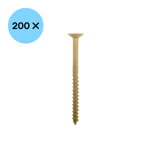 Woodies 61841372 Ultimate Spaanplaatschroef Gehard Staal - TX20 - 4.0 X 40mm - Verzonken Kop - Deeldraad - Gecoat (200st) - Detailed view of the product