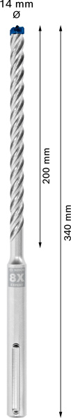 Bosch 2608900207 EXPERT Hamerboor SDS Max-8X - 14x200x340mm - Detailed view of the product