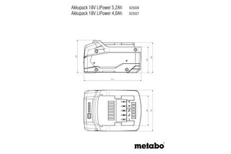 Metabo 625027000 Li-Power Accu-pack 18 V - 4.0 Ah - Detailed view of the product