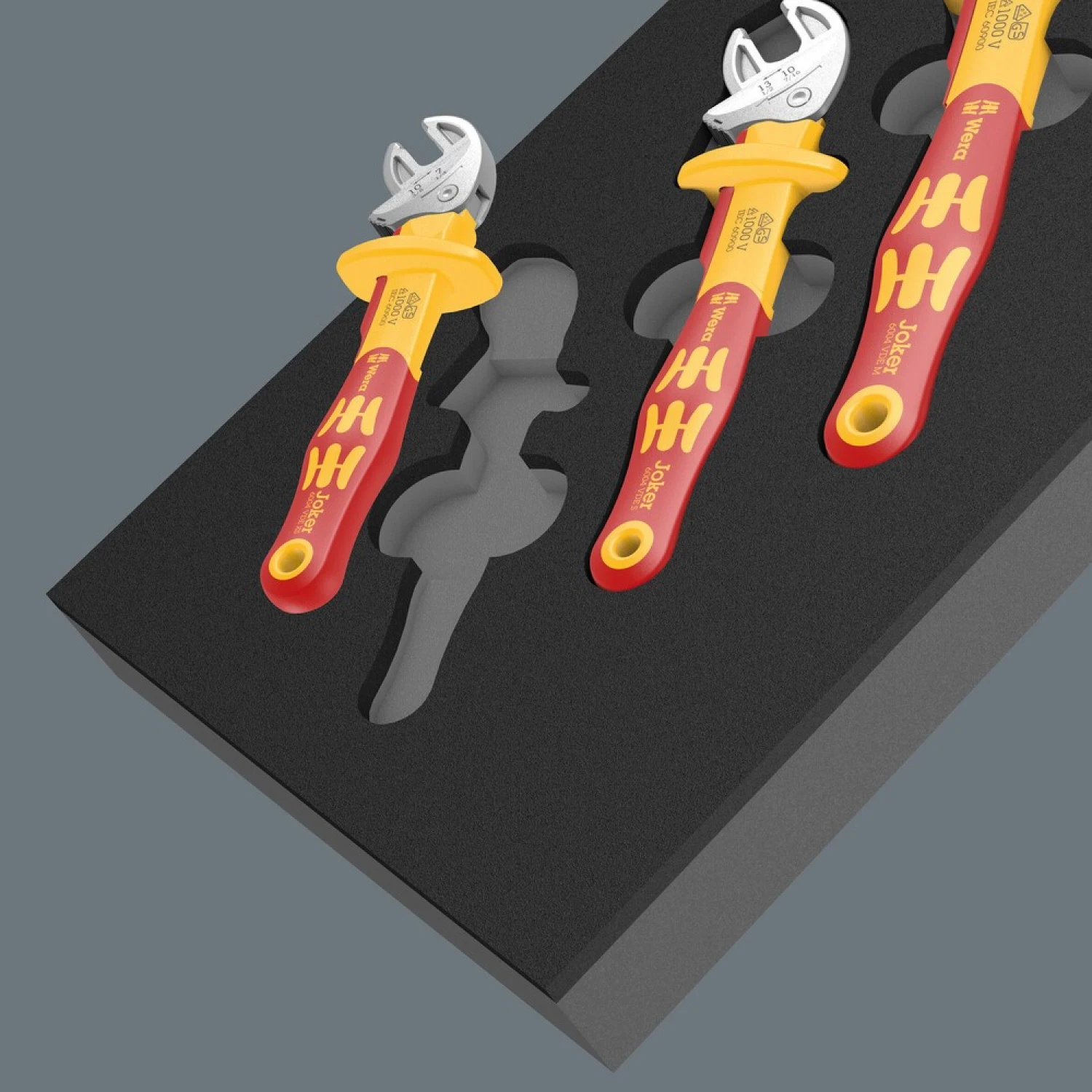 Wera 05150124001 9734 4-delige 6004 Joker VDE Set 1 Zelfinstellende Steeksleutelset In Schuimstof Inleg - 7-19mm thumbnail 2