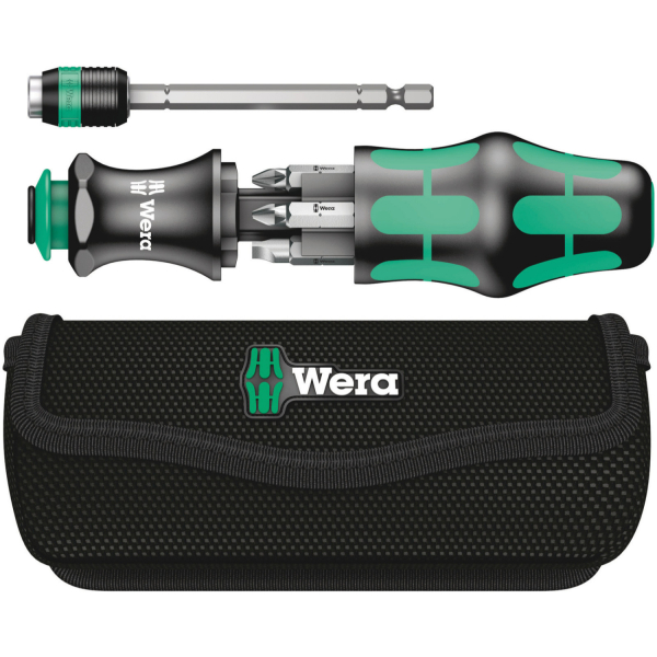 Wera 05051021001 8-delige Kraftform Kompakt 20 Handbithouder Met Bits In Etui - 1/4"- 25mm