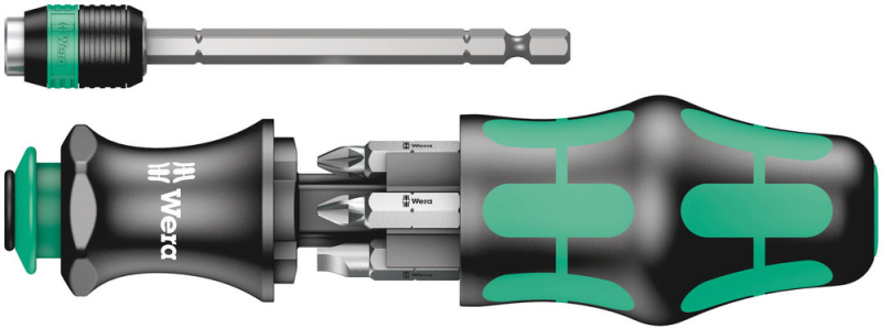 Wera 05051021001 8-delige Kraftform Kompakt 20 Handbithouder Met Bits In Etui - 1/4"- 25mm - Detailed view of the product