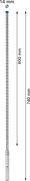 Bosch 2608900209 EXPERT Hamerboor SDS Max-8X - 14x600x740mm - Detailed view of the product