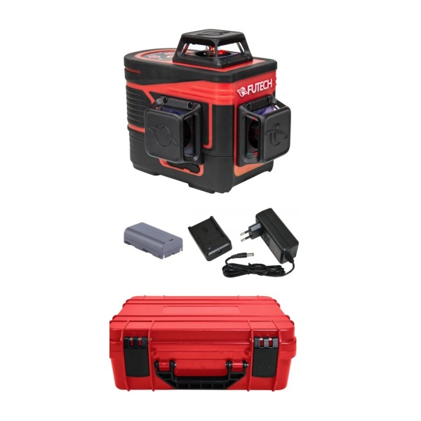 FUTECH MC3D Multicross 3D Compact Kruislijnlaser Set Incl. Statief In Koffer - Rood - 2x 120m - 3 Lijnen - Detailed view of the product