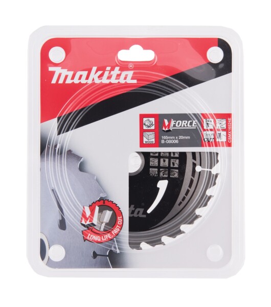 Makita A-89632 / B-08006 Mforce Cirkelzaagblad - 165 X 20 X 24T - Hout - Detailed view of the product