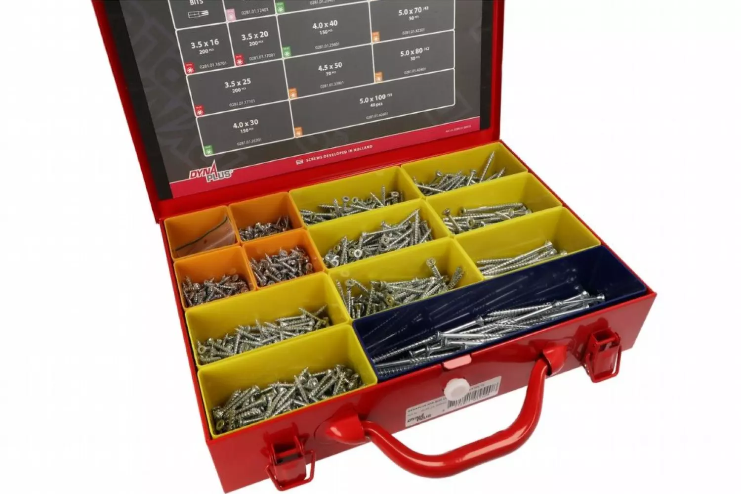 Dynaplus 0289.01.00410 1600-delige Spaanplaatschroevenset - Indoor - Verzinkt - Torx