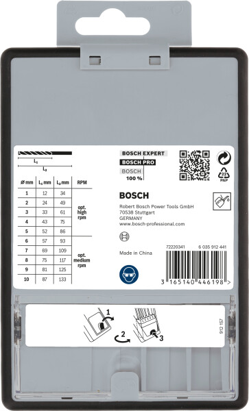 Bosch 2607010535 10-delige HSS-G Metaalborenset Robust Line - 1-10mm - Detailed view of the product