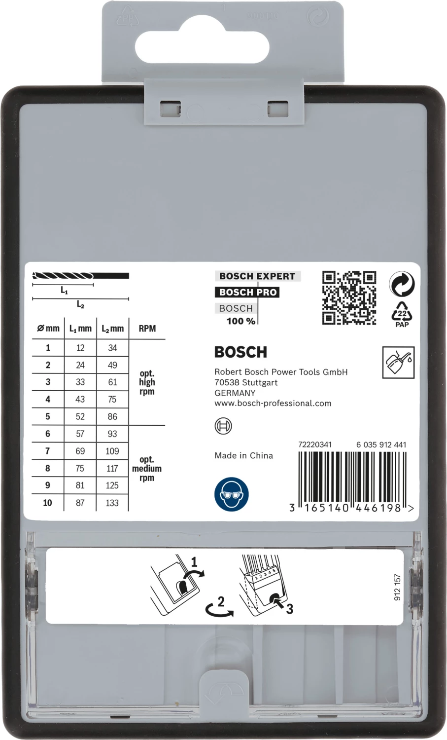 Bosch 2607010535 10-delige HSS-G Metaalborenset Robust Line - 1-10mm thumbnail 3