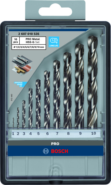 Bosch 2607010535 10-delige HSS-G Metaalborenset Robust Line - 1-10mm - Detailed view of the product