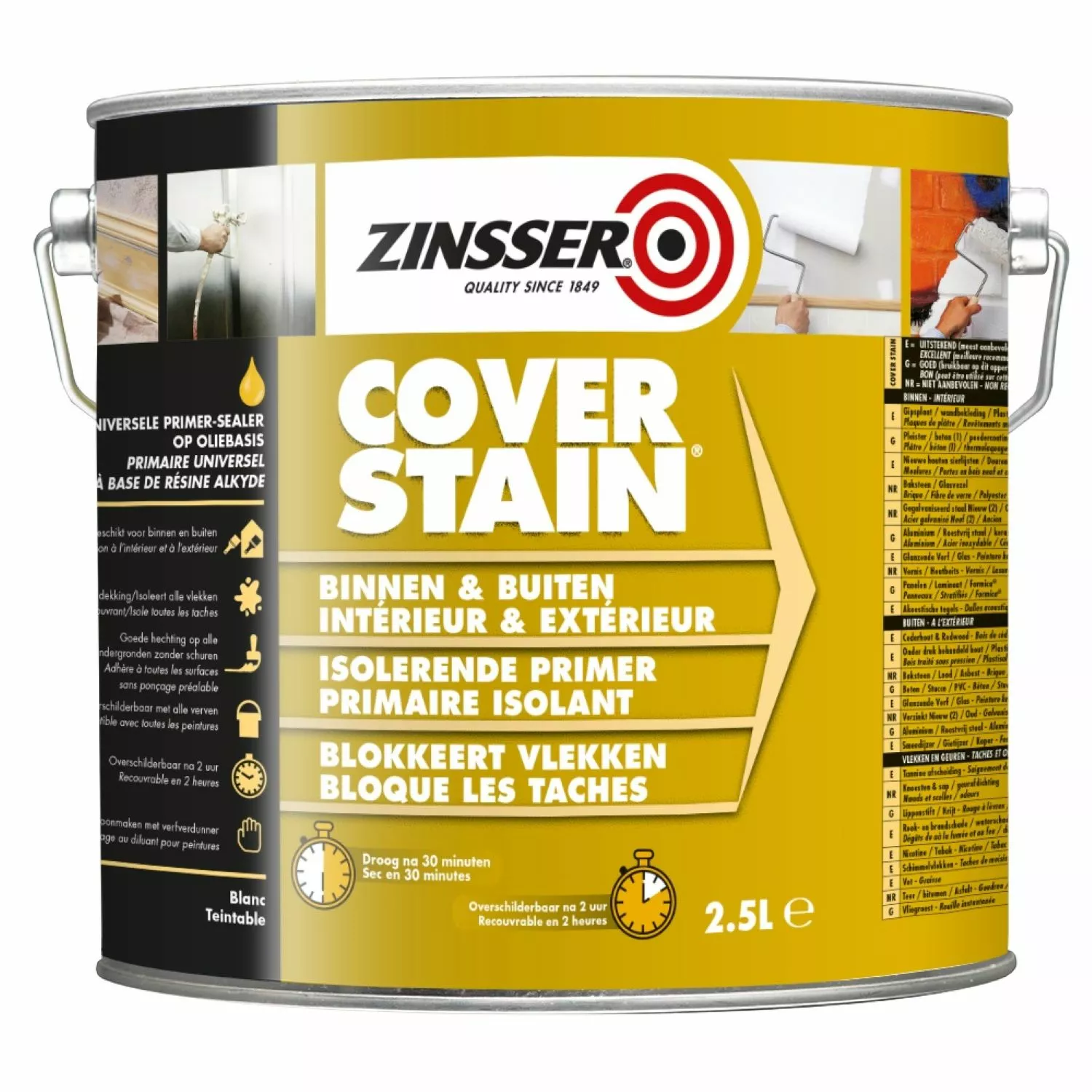 Zinsser Cover Stain - Op Kleur Gemengd - 2,5L