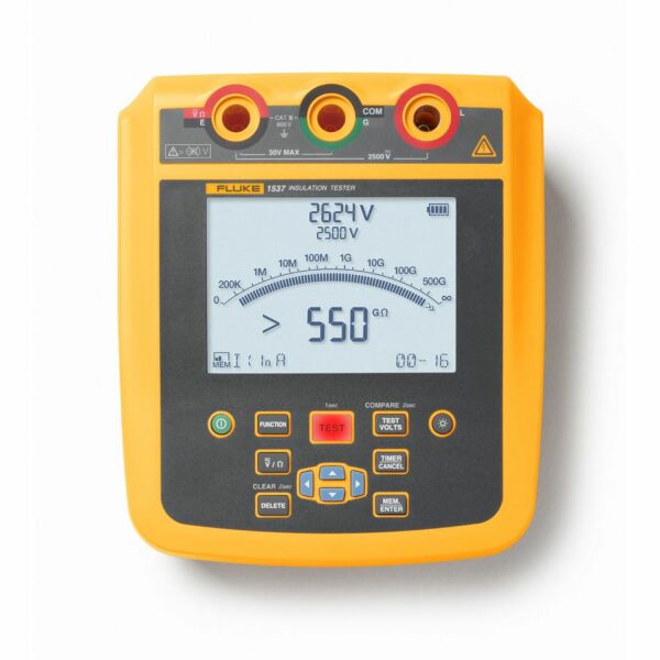 Fluke-1537 Geavanceerde Isolatietester - 250 - 2500 V - CAT IV 600V - IP40 - Incl. Etui