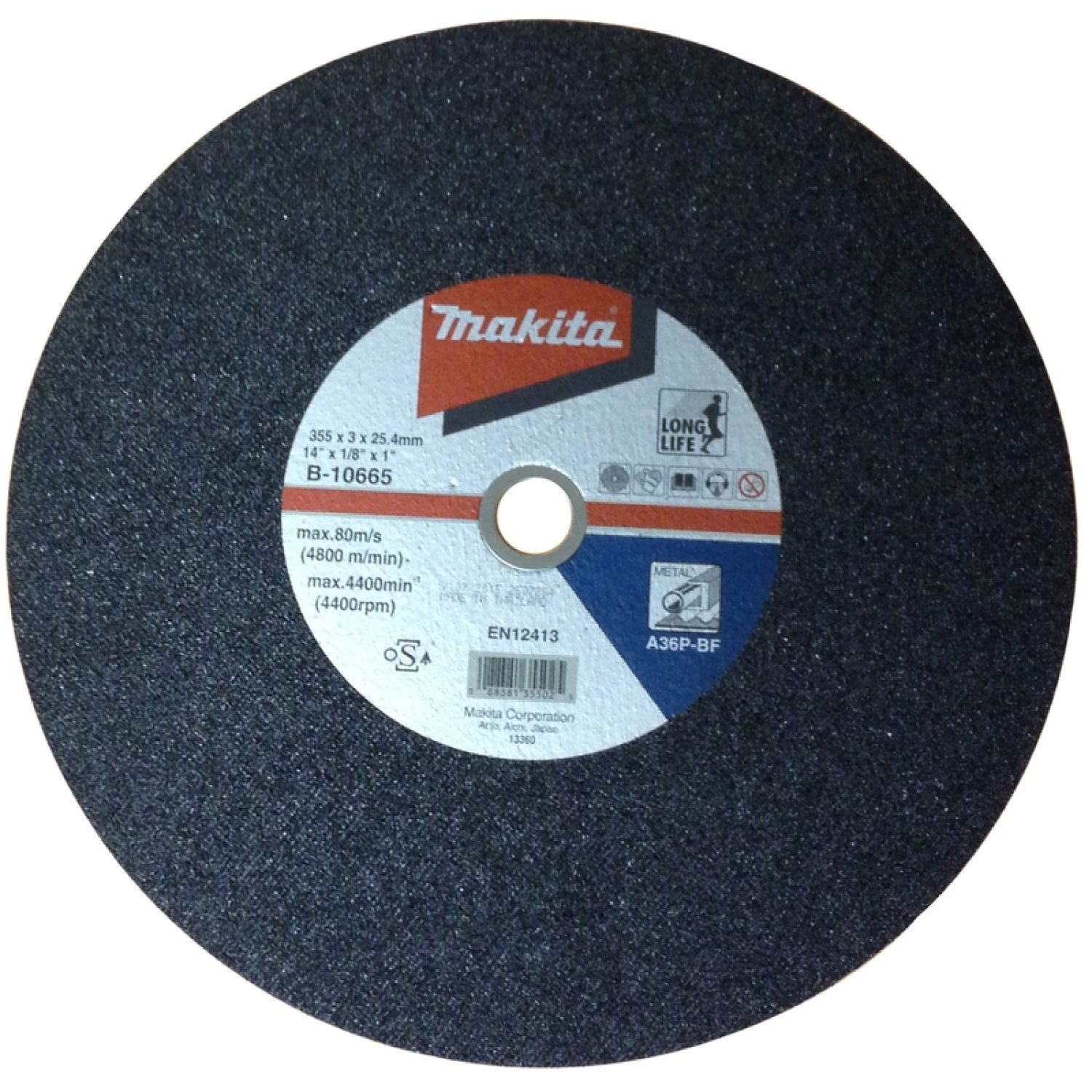 Makita B-10665-5 Doorslijpschijf - 355 X 25,4 X 3mm - Metaal (5st)