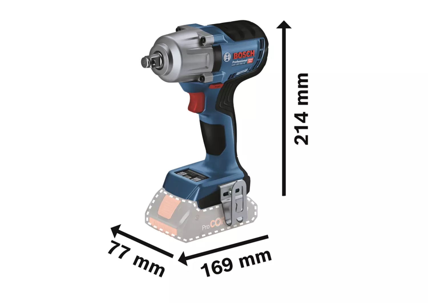 Bosch GDS 18V-450 HC Professional 2300 RPM Zwart, Blauw