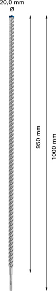 Bosch 2608900145 EXPERT Hamerboor SDS Plus-7X - 20x950x1000mm - Detailed view of the product