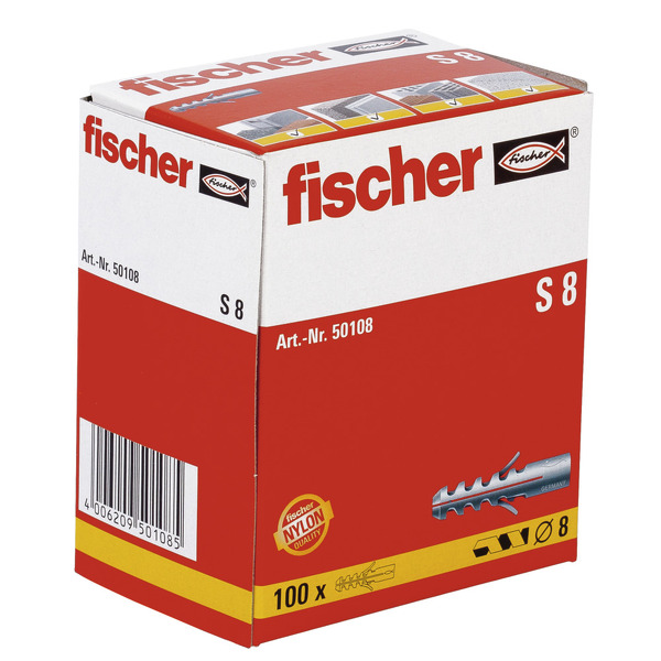 Fischer 50108 S 8 Pluggen - 8 X 40mm (100st) - Detailed view of the product