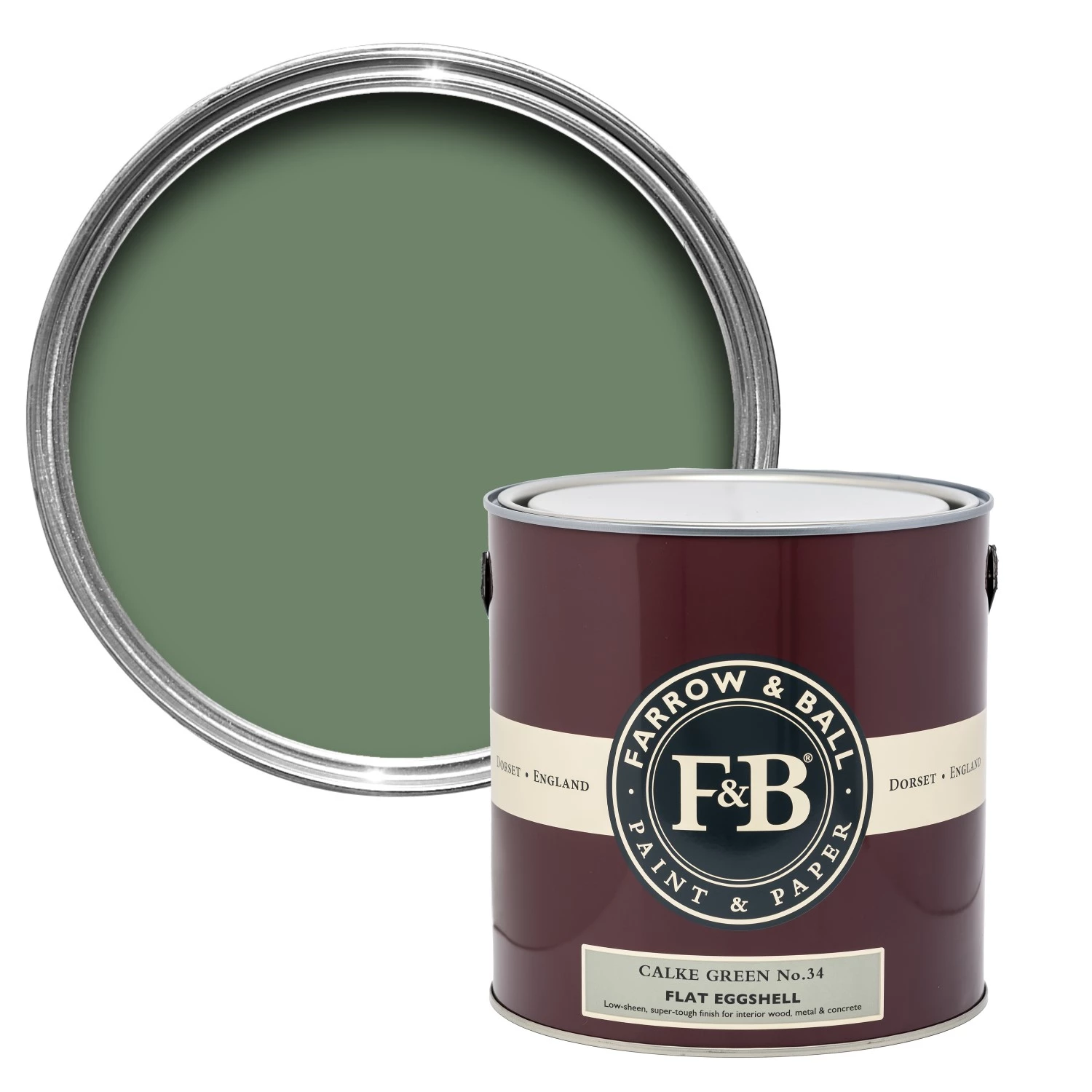 Farrow&Ball Flat Eggshell Calke Green No.34 - 5L