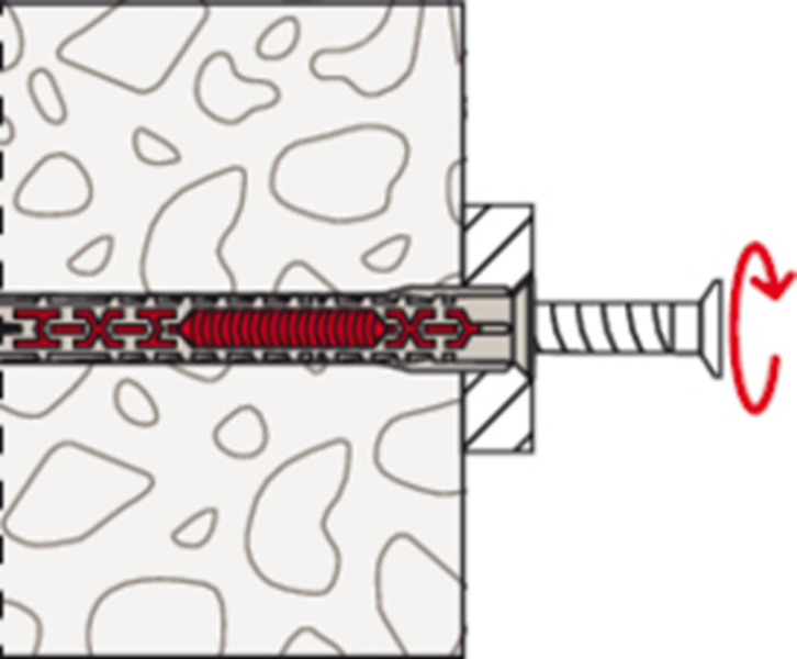 Fischer 562149 Constructieplug DuoXpand - TX30 - 8.0 X 80mm - Verzonken Kop - Voldraad - Verzinkt (50st) - Detailed view of the product