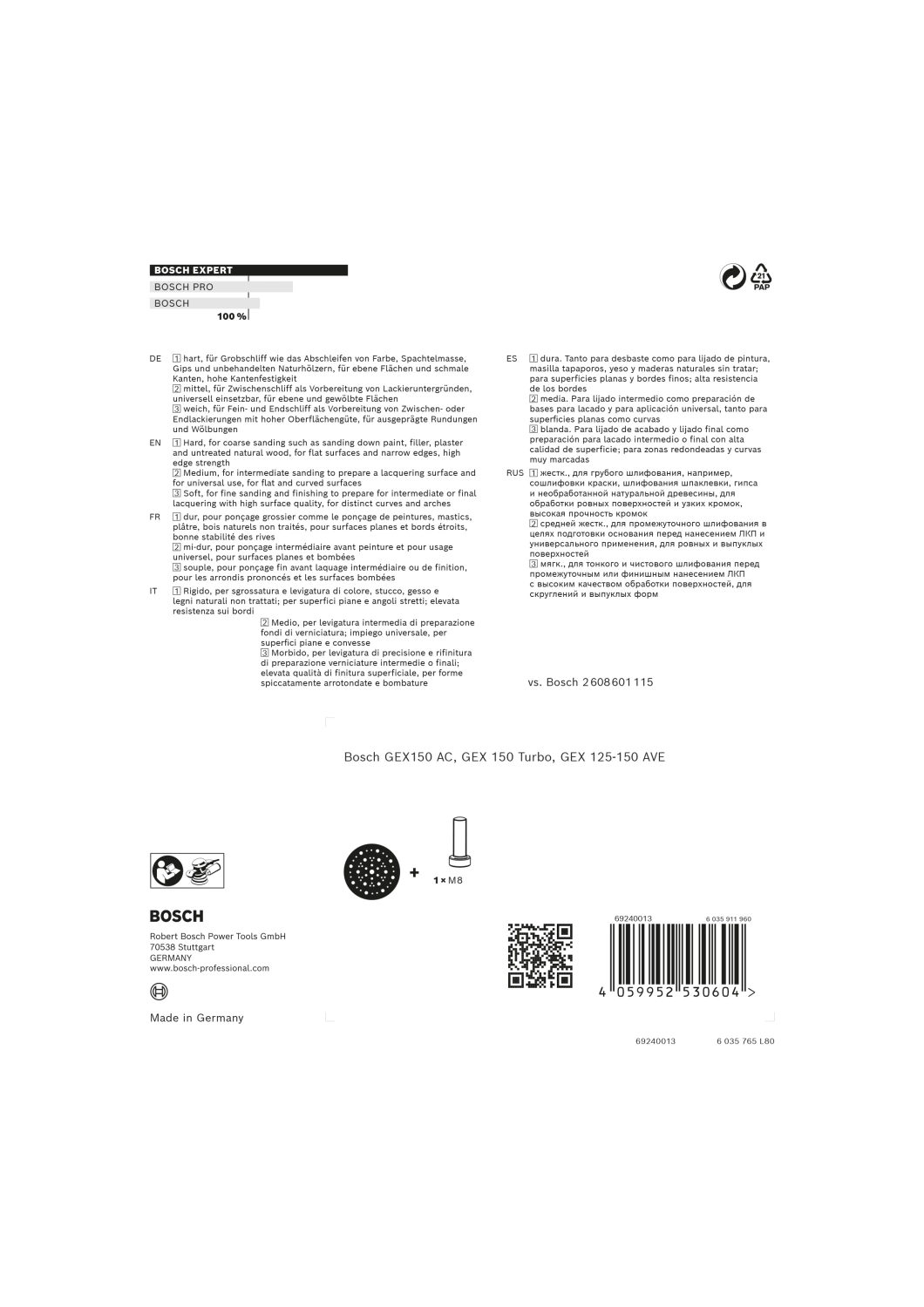 Bosch 2608900010 EXPERT Schuurplateau - Medium - 150mm thumbnail 3