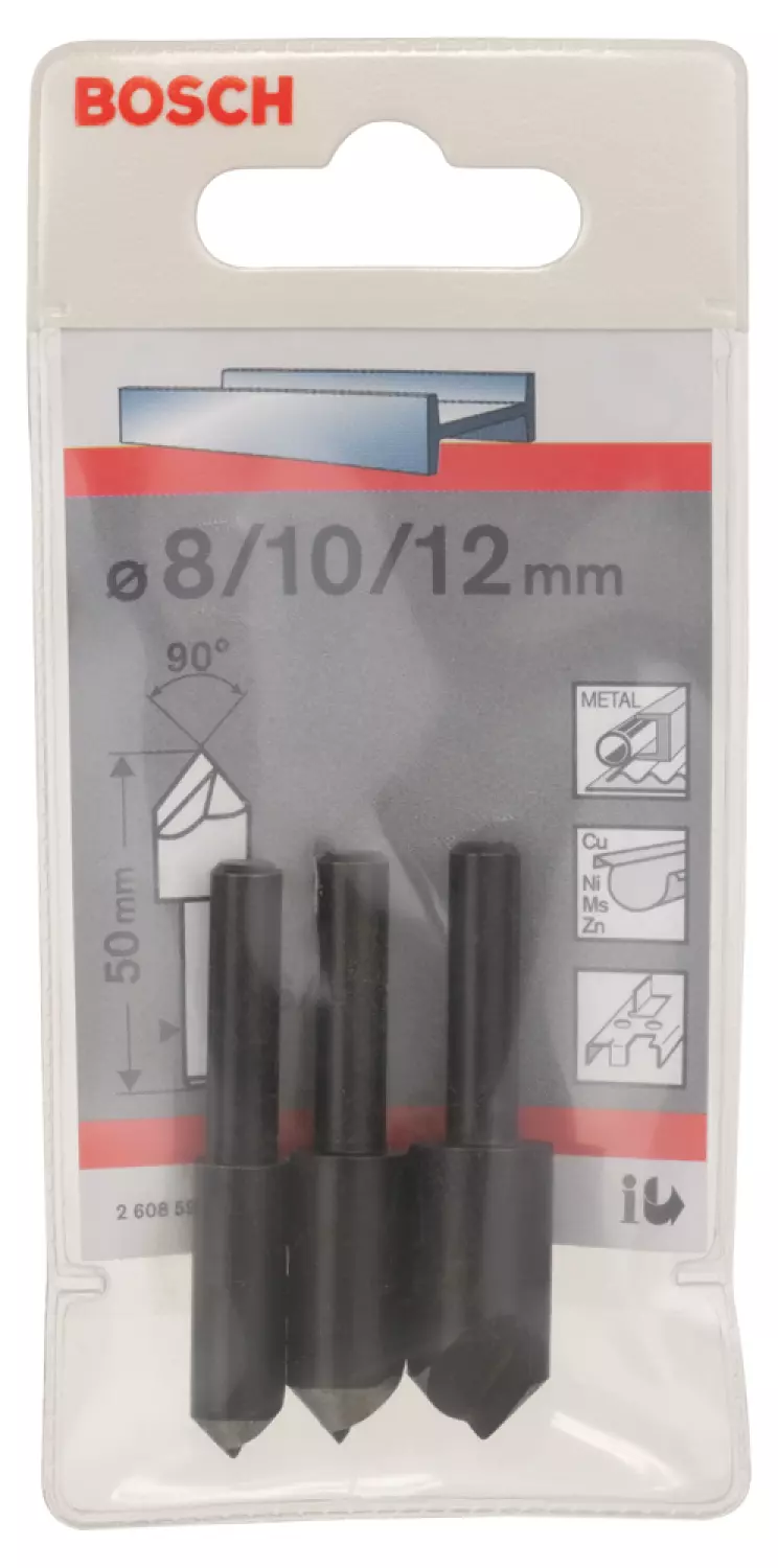 Bosch 2608596667 3-delige Set Conische Verzinkboren