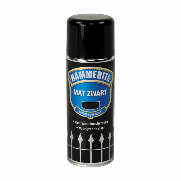 Hammerite Metaallak - Mat - Zwart - 400 ml