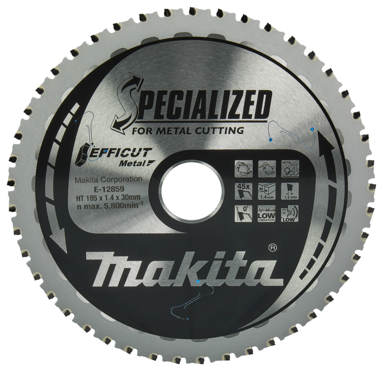 Makita E-12859 Efficut Cirkelzaagblad Staal - 185x30x1,4mm 45T