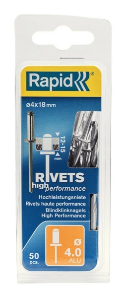Rapid 5000386 Blindklinknagels Incl. Boor - Aluminium - 4x18mm (50st) - Detailed view of the product