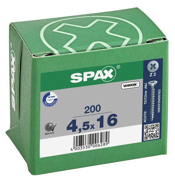 SPAX Universele Schroeven Verzonken Kop - Voldraad - Z2 - 4.5x16 Mm (200st) - Detailed view of the product
