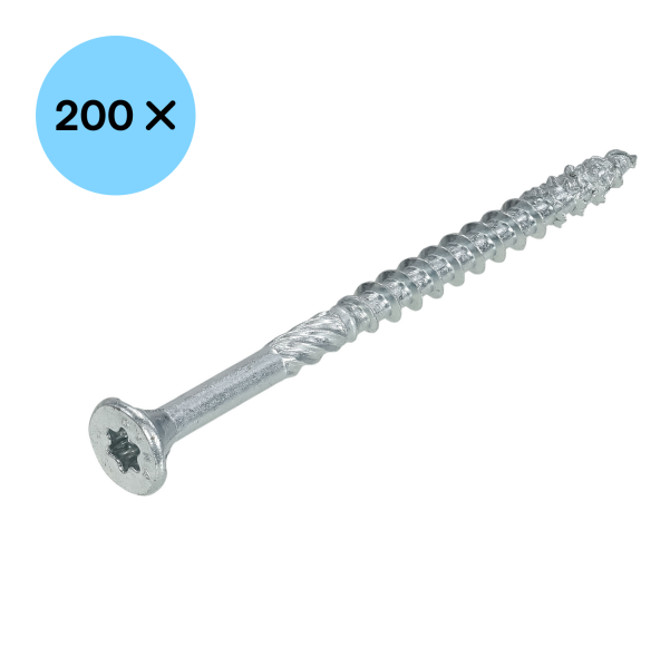 DynaPlus 0281.01.42801 Unischroef - TX25 - 5.0 X 120/70mm - Platkop - Deeldraad - Verzinkt (200st) - Detailed view of the product