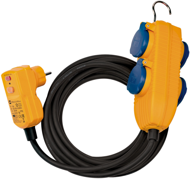 Brennenstuhl 1168720010 Adapterkabel FI IP44 Met Contactdozenblok - H07RN-F 3G1,5 - 5m