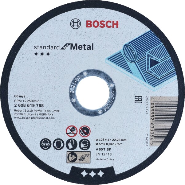 Bosch 2608626116 Slijpschijven Metaal - 1mm - In Emmer (100 Stuks) - Detailed view of the product