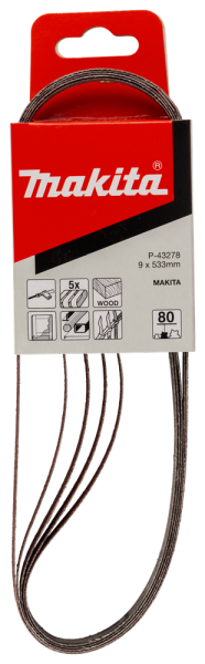 Makita P-43278 Schuurband Red - K80 - 9 X 533mm (5st) - Detailed view of the product