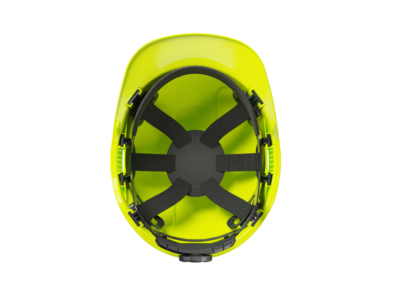 Hellberg 6-Punts Veiligheidshelm Factor ABS - Neon-Geel - Detailed view of the product