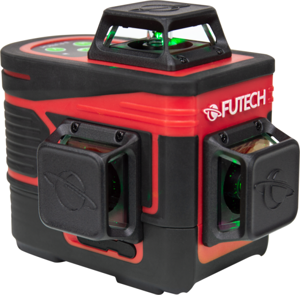 Futech MC3D Multicross 3D Compact Kruislijnlaser In Koffer - Groen - 2x 150m - 3 Lijnen