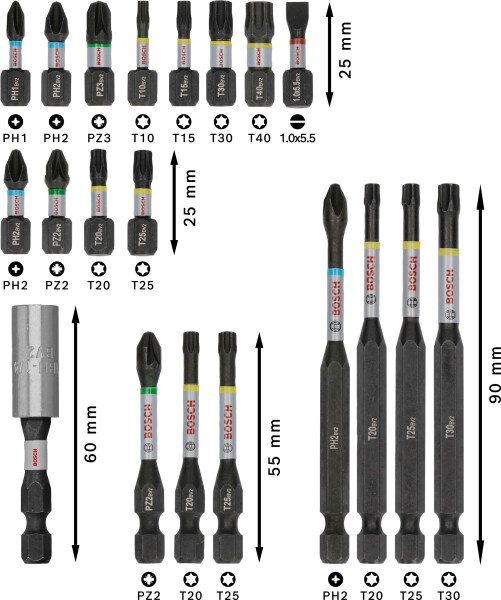 Bosch 2608521U74 20-delige PRO Impact Schroefbitset - Detailed view of the product