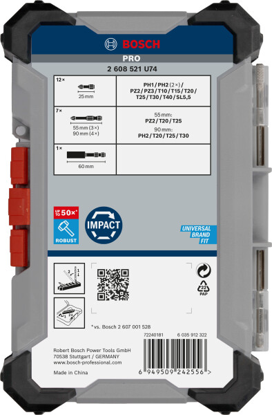Bosch 2608521U74 20-delige PRO Impact Schroefbitset - Detailed view of the product