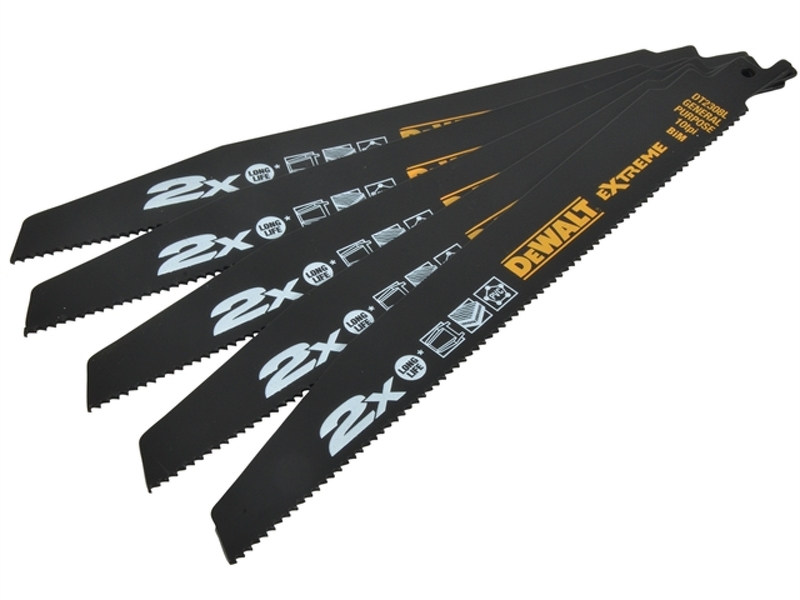 DeWALT DT2308L Reciprozaagblad - 228 X 2,5mm - Universeel (5st)