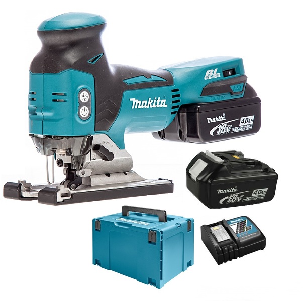 Makita DJV181RMJ 18V Li-Ion Accu Decoupeerzaag Set (2x 4.0Ah Accu) In Mbox - T-greep - Variabel - Koolborstelloos EAN: 88381651004