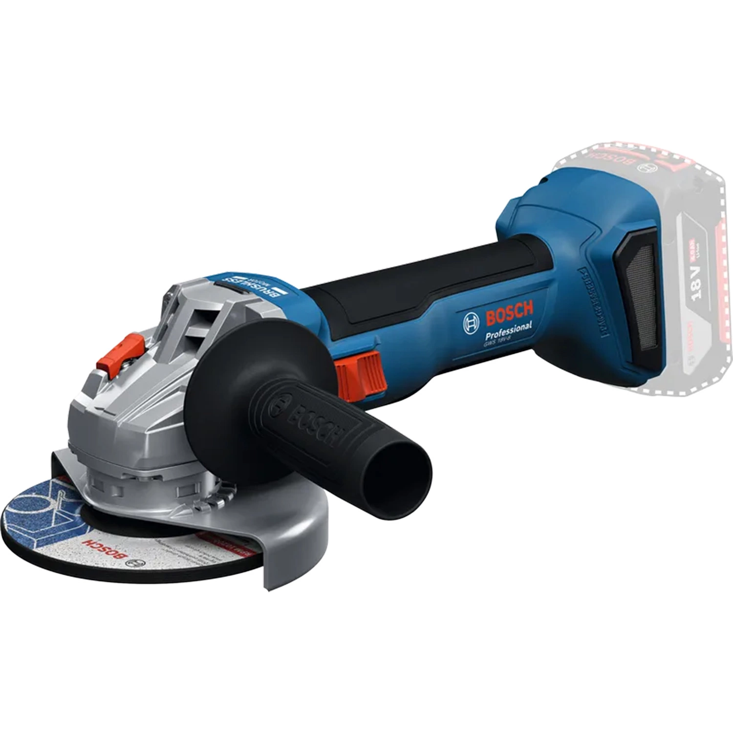 Bosch Blauw GWS 18V-8 Accu Haakse Slijper | Exclusief Accu&apos;s en Lader - 06019N9000