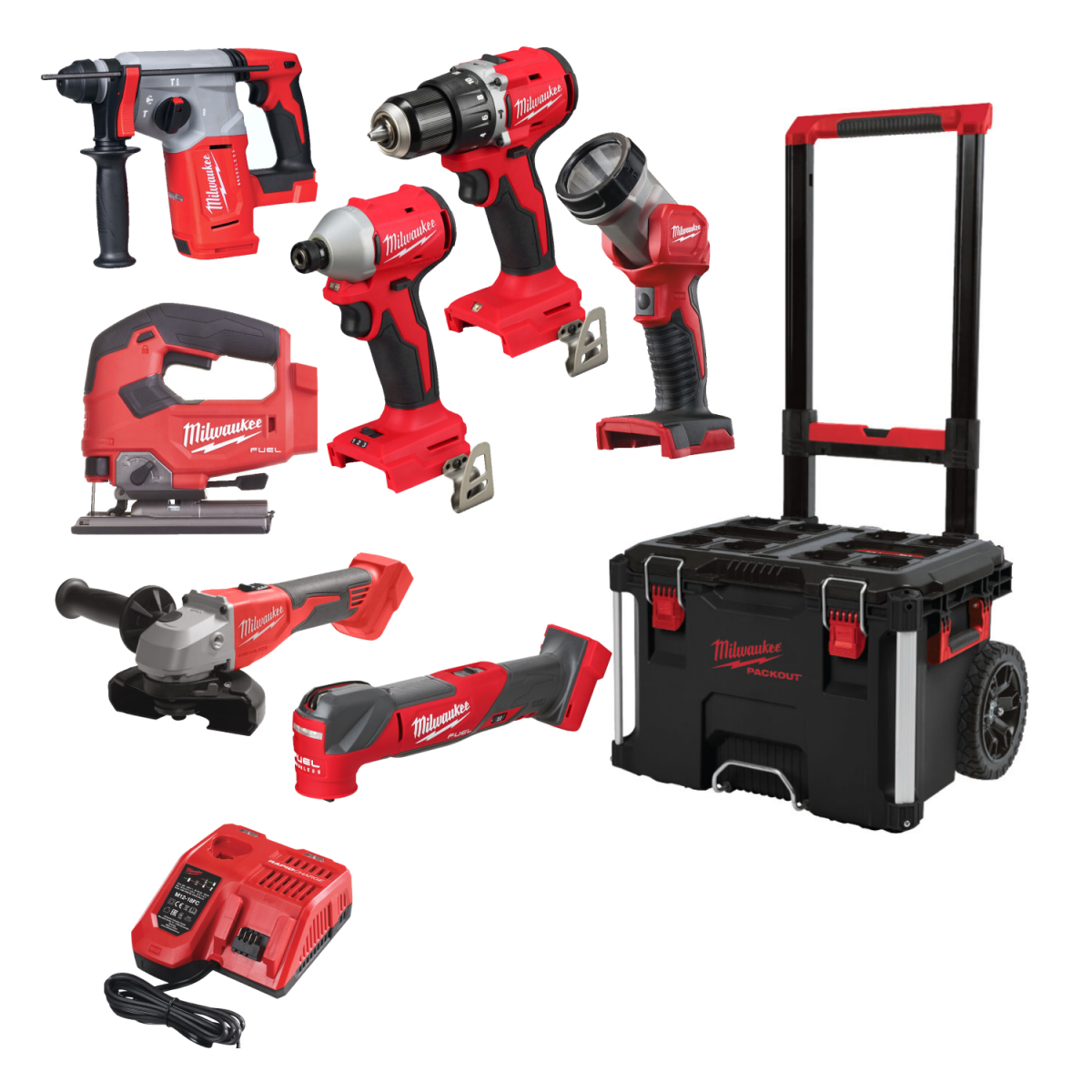 Milwaukee M18 FPP7E-503P 18V Li-ion 7-Delige combiset (3x 5.0Ah) in Packout