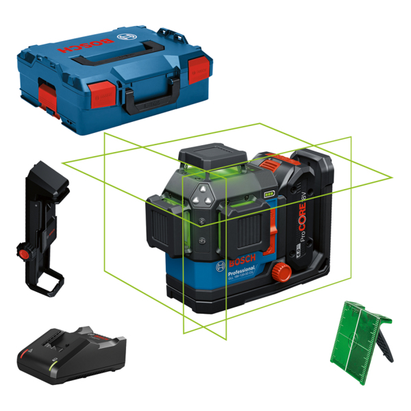 Bosch GLL 18V-120-33 CG 18V Accu Kruislijnlaser Set (1x 4.0Ah) In L-Boxx - Groen - 3x 360 - Default image for the product