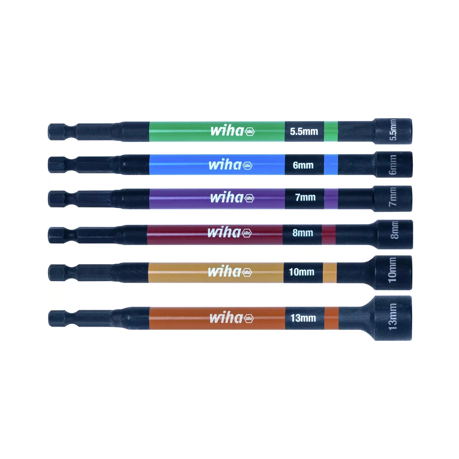 Wiha 47035 6-delige Dopbitset - 150 Mm - 1/4''- 5.5-13 Mm