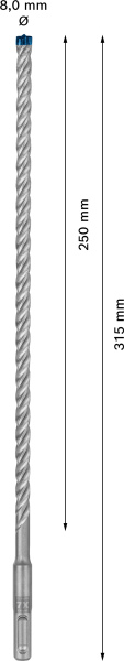 Bosch 2608900091 EXPERT Hamerboor SDS Plus-7X - 8x250x315mm - Detailed view of the product