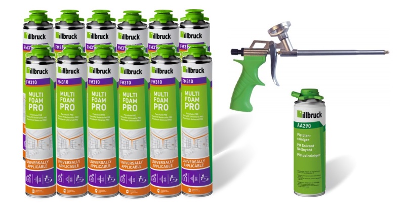 Illbruck PUR Super Set Inclusief Pistool, Reiniger En 12x FM310